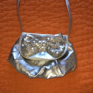 Silver bow purse